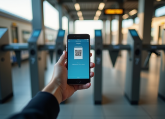 E-billet : est-il obligatoire de l’imprimer ? Tout ce qu’il faut savoir Personne tenant un smartphone avec QR code train à la gare