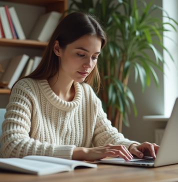 Fiabilité de Lingoo : avis et retours d’expérience des utilisateurs en 2025 Jeune femme travaillant sur son ordinateur à la maison