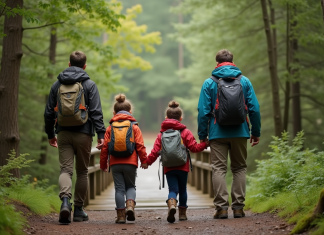 Parc naturel le plus visité au monde : découvrez-le et ses attraits écologiques ! Groupe divers en randonnée dans un parc national verdoyant